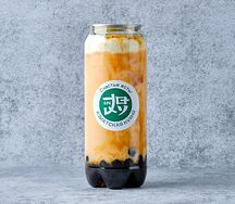 Оранжевый молочный чай с сырной пенкой