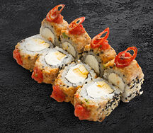 Ролл запеченный с угрем и спайси соусом