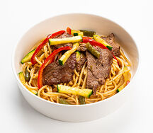 Вок сливочный с говядиной