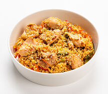 Вок с кускусом и курицей терияки