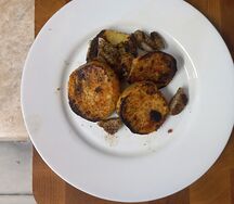 Картофель с курдюком на углях