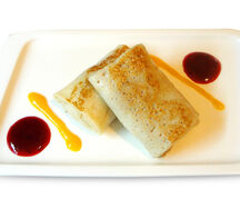 Блинчики с бананом и зефиром