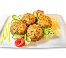 Шампиньоны, фаршированные четырьмя сырами