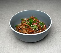 Фунчоза с креветками и овощным миксом в фирменном соусе