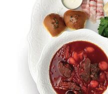 Борщ с говяжьими щечками
