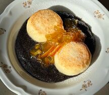 Сырники с цитрусовым конфитюром и маком 