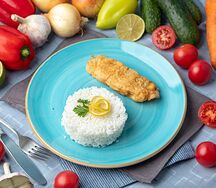 Пангасиус в кляре с гарниром