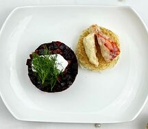 Печеная свекла с инжиром и крабом