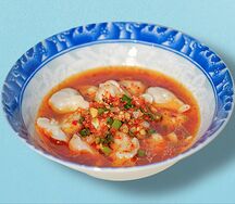 Вонтоны со свининой-креветкой в соусе