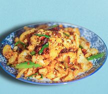 Кальмары жареные с арахисом