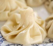 Хинкали с сыром и мятой жареные