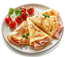 Блины с ветчиной и сыром