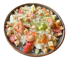 Салат Цезарь с креветками