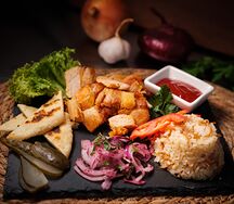 Открытый донер с курицей