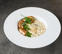 Орзо 4 сыра с креветками 