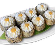 Кранч-ролл с лососем и креветкой