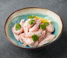 Креветки сливочный тобико