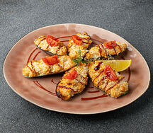 Запеченные мидии Киви под сырно-устричным соусом