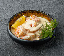 Тигровые креветки в соусе дорблю