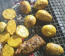 Картошка с салом и специями 