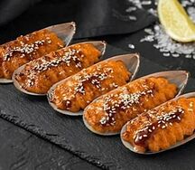 Запеченные мидии в остро-сливочном соусе