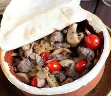 Тажин с говядиной и шампиньонами