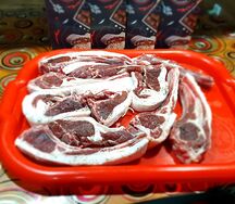 Антрекот из маринованной баранины