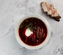 Борщ с копченым салом