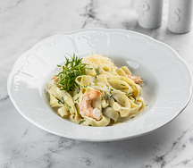 Паста с креветками в сливочном соусе