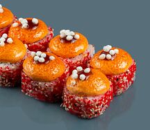 Запечённая калифорния с лососем