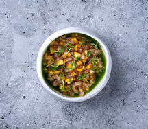 Тар тар из гребешка с персиком