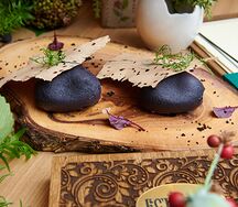 Паштет из куриной печени с кремом из кураги