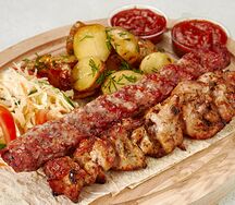 Комбо Мангал с шашлыком из свиной шеи и люля из курицы на двоих