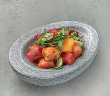 Севиче из лосося и тунца в соусе Кимчи