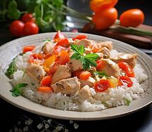 Рис с курицей и овощами