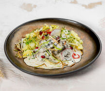 Бефстроганов с телятиной и мятой картошкой