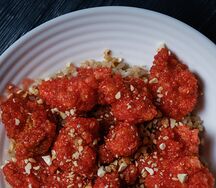 Куриный попкорн в кисло-сладком соусе