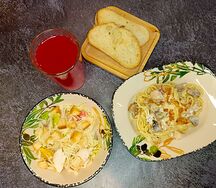 Бизнес-ланч с курицей и грибами
