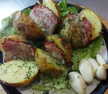 Картофель с беконом