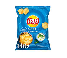 Чипсы Lays Сметана и зелень