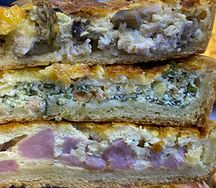 Лоранский пирог со шпинатом и красной рыбой