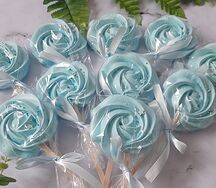 Безе на палочке голубое