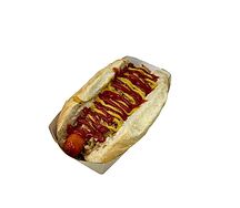 Хот-дог с крошками лука