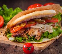 Дёнер в пите с курицей мега