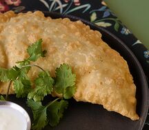 Чебурек с молодым сыром и зеленью