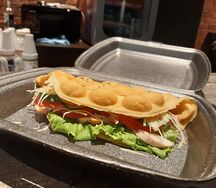 Сытные вафли с курицей