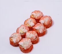 Запеченный с креветками и пармезаном