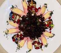 Рулетики из баклажанов с ореховой начинкой