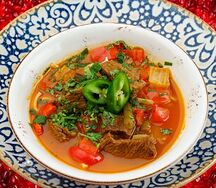 Лагман из телятины с домашней лапшой