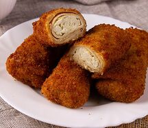 Блинчики с яйцом в панировке